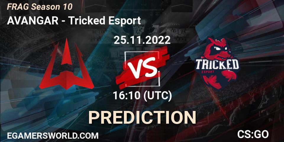 AVANGAR vs Tricked Esport: Match Prediction. 25.11.2022 at 16:20, Counter-Strike (CS2), FRAG Season 10