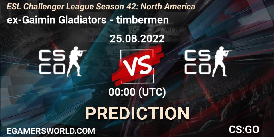 Squirtle Squad vs timbermen: Match Prediction. 25.08.2022 at 00:00, Counter-Strike (CS2), ESL Challenger League Season 42: North America