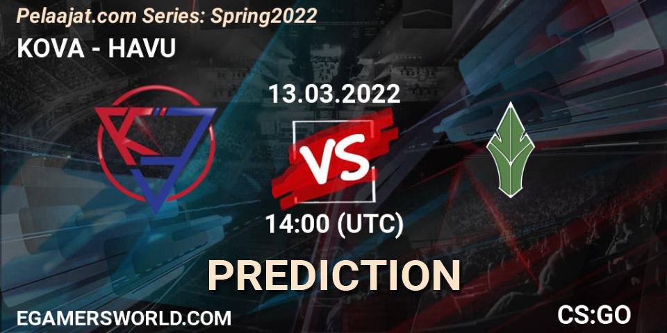 KOVA vs HAVU: Match Prediction. 13.03.22, CS2 (CS:GO), Pelaajat.com Series: Spring 2022
