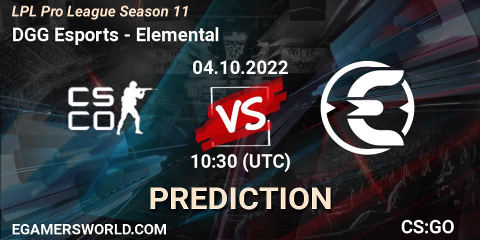 DGG Esports vs Elemental: Match Prediction. 04.10.22, CS2 (CS:GO), LPL Pro League 2022 Season 2