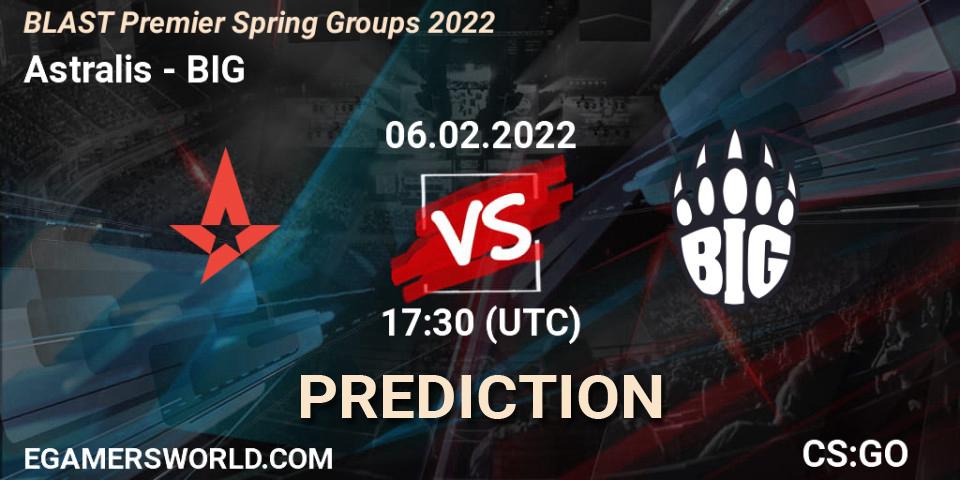 Astralis vs BIG: Match Prediction. 06.02.22, CS2 (CS:GO), BLAST Premier Spring Groups 2022