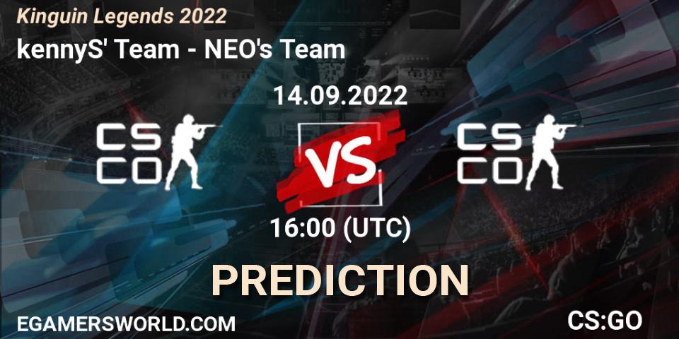 Team kennyS vs Team NEO: Match Prediction. 14.09.2022 at 15:10, Counter-Strike (CS2), Kinguin Legends 2022