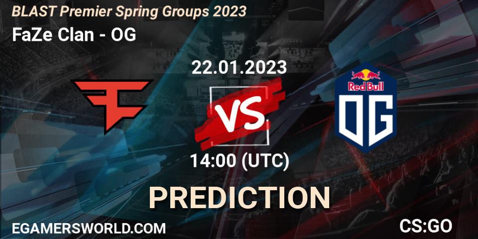 FaZe Clan vs OG: Match Prediction. 22.01.23, CS2 (CS:GO), BLAST Premier Spring Groups 2023