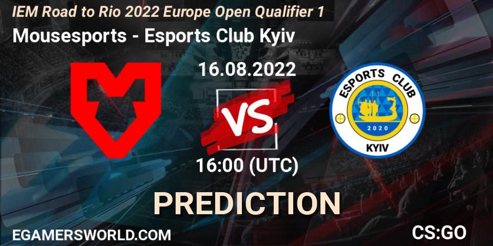 Mousesports vs Esports Club Kyiv: Match Prediction. 16.08.2022 at 16:00, Counter-Strike (CS2), IEM Road to Rio 2022 Europe Open Qualifier 1