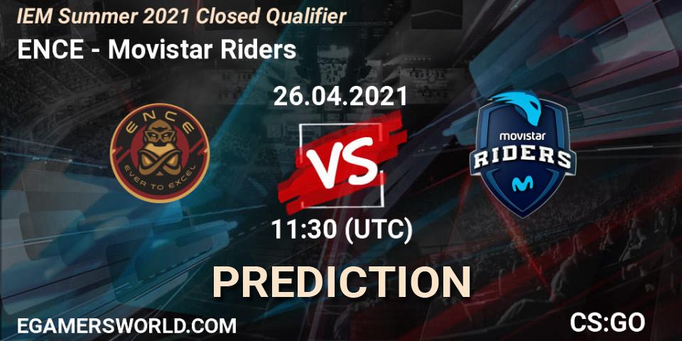 ENCE vs Movistar Riders: Match Prediction. 26.04.2021 at 11:30, Counter-Strike (CS2), IEM Summer 2021 Closed Qualifier