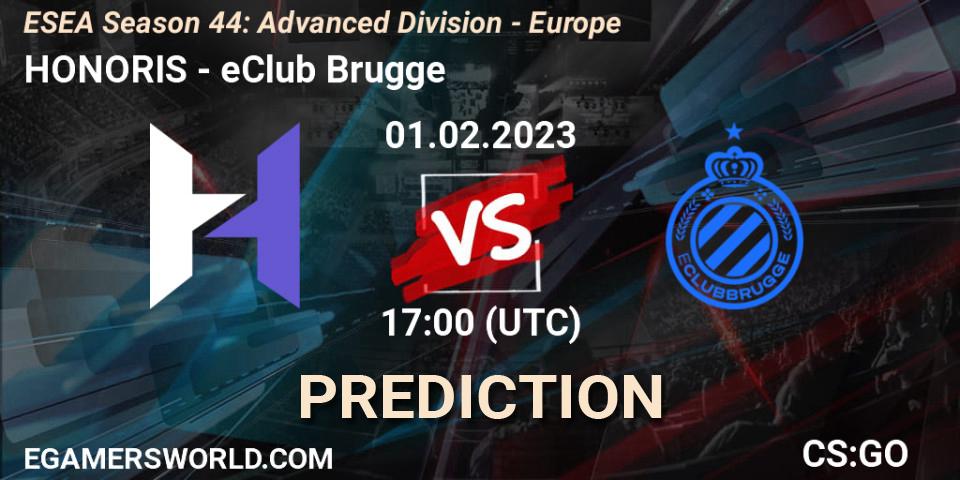 HONORIS vs eClub Brugge: Match Prediction. 01.02.23, CS2 (CS:GO), ESEA Season 44: Advanced Division - Europe