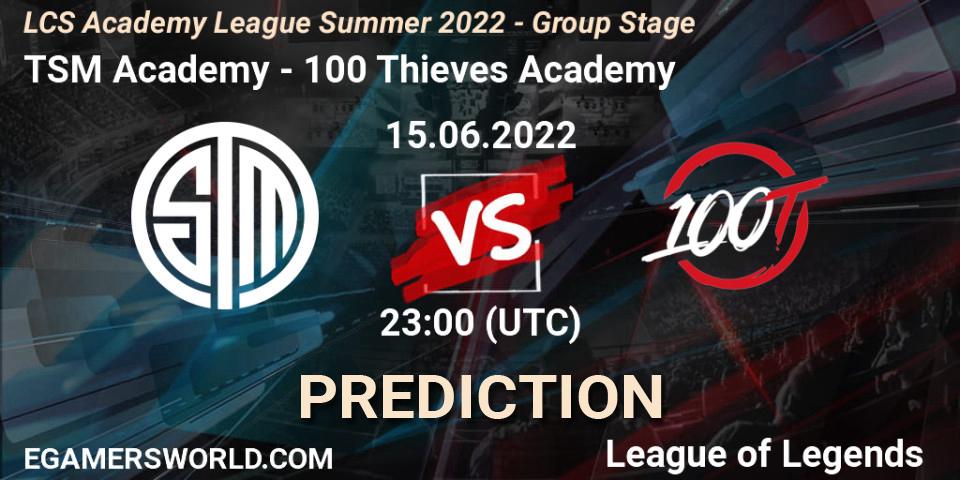 TSM Academy vs 100 Thieves Academy: Match Prediction. 15.06.22, LoL, LCS Academy League Summer 2022 - Group Stage
