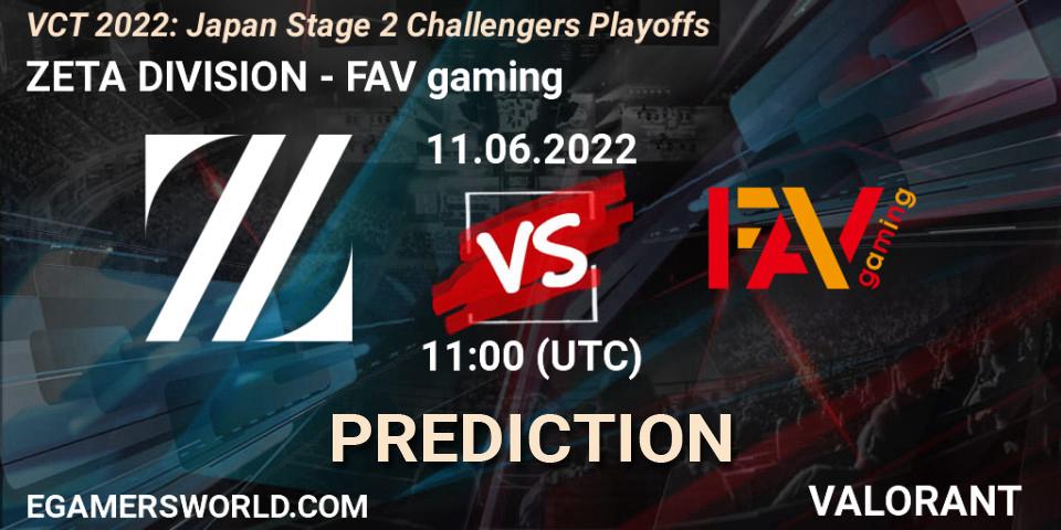 ZETA DIVISION vs FAV gaming: Match Prediction. 11.06.22, VALORANT, VCT 2022: Japan Stage 2 Challengers Playoffs
