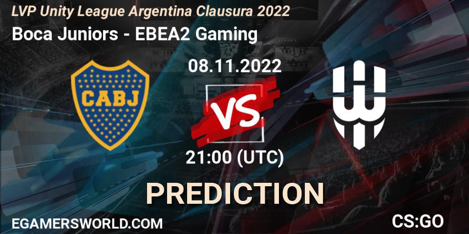 Boca Juniors vs EBEA2 Gaming: Match Prediction. 08.11.2022 at 21:00, Counter-Strike (CS2), LVP Unity League Argentina Clausura 2022
