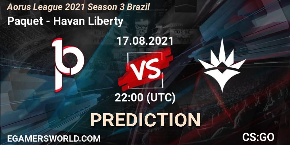 Paquetá vs Havan Liberty: Match Prediction. 17.08.2021 at 22:00, Counter-Strike (CS2), Aorus League 2021 Season 3 Brazil