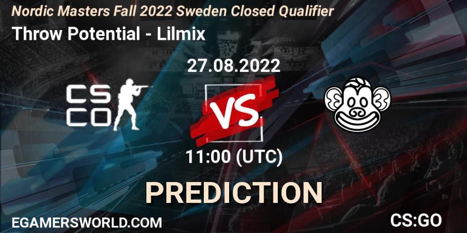 Throw Potential vs Lilmix: Match Prediction. 27.08.2022 at 11:00, Counter-Strike (CS2), Nordic Masters Fall 2022 Sweden Closed Qualifier