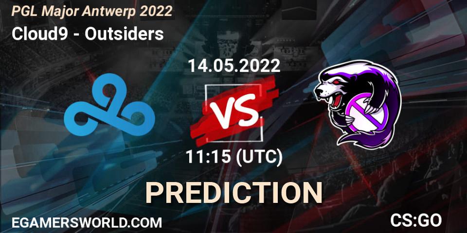 Cloud9 vs Outsiders: Match Prediction. 14.05.2022 at 11:30, Counter-Strike (CS2), PGL Major Antwerp 2022