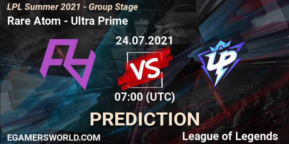 Rare Atom vs Ultra Prime: Match Prediction. 24.07.21, LoL, LPL Summer 2021 - Group Stage