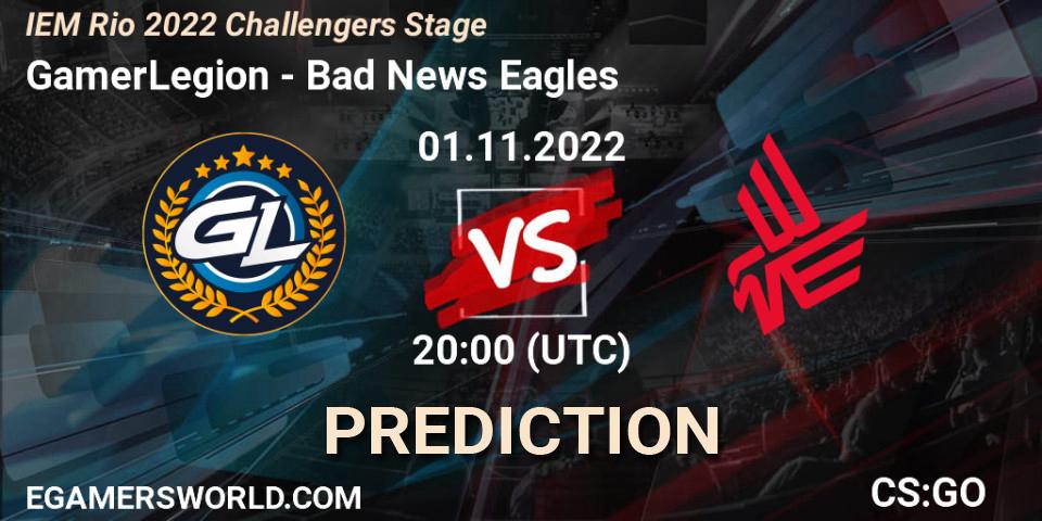 GamerLegion vs Bad News Eagles: Match Prediction. 01.11.22, CS2 (CS:GO), IEM Rio 2022 Challengers Stage