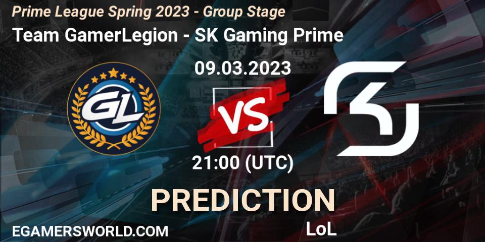 Team GamerLegion vs SK Gaming Prime: Match Prediction. 09.03.23, LoL, Prime League Spring 2023 - Group Stage