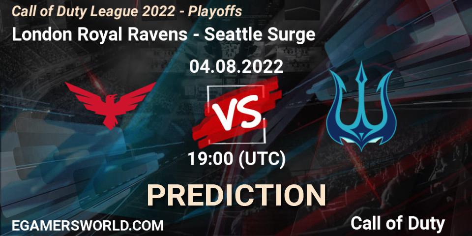 London Royal Ravens vs Seattle Surge: Match Prediction. 04.08.22, Call of Duty, Call of Duty League 2022 - Playoffs