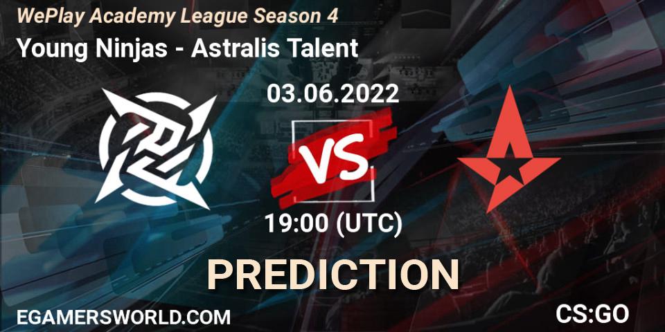 Young Ninjas vs Astralis Talent: Match Prediction. 03.06.22, CS2 (CS:GO), WePlay Academy League Season 4