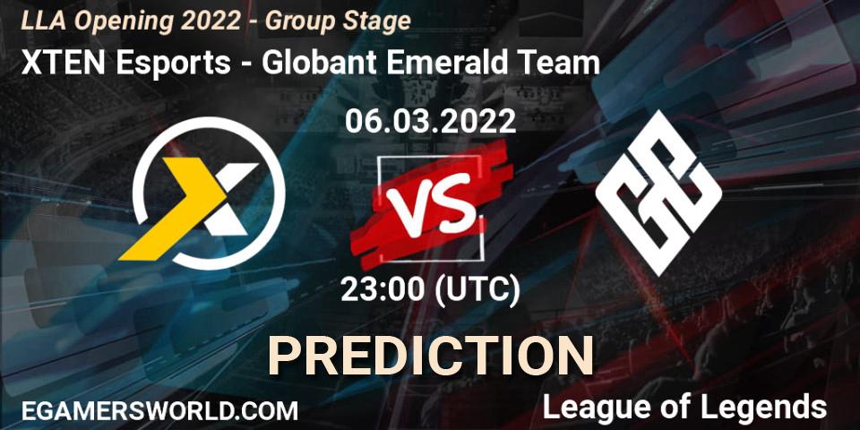 XTEN Esports vs Globant Emerald Team: Match Prediction. 12.02.2022 at 21:20, LoL, LLA Opening 2022 - Group Stage
