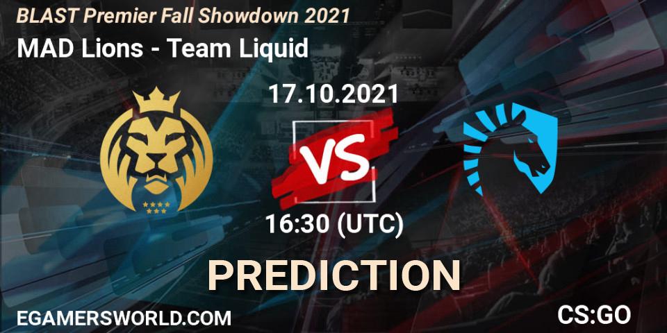 MAD Lions vs Team Liquid: Match Prediction. 17.10.2021 at 16:20, Counter-Strike (CS2), BLAST Premier Fall Showdown 2021