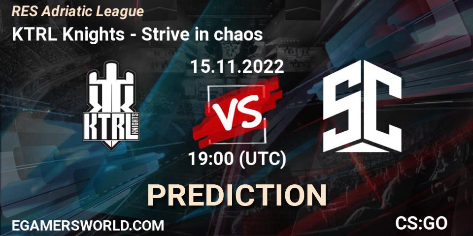 KTRL Knights vs Strive in chaos: Match Prediction. 15.11.2022 at 19:00, Counter-Strike (CS2), RES Adriatic League