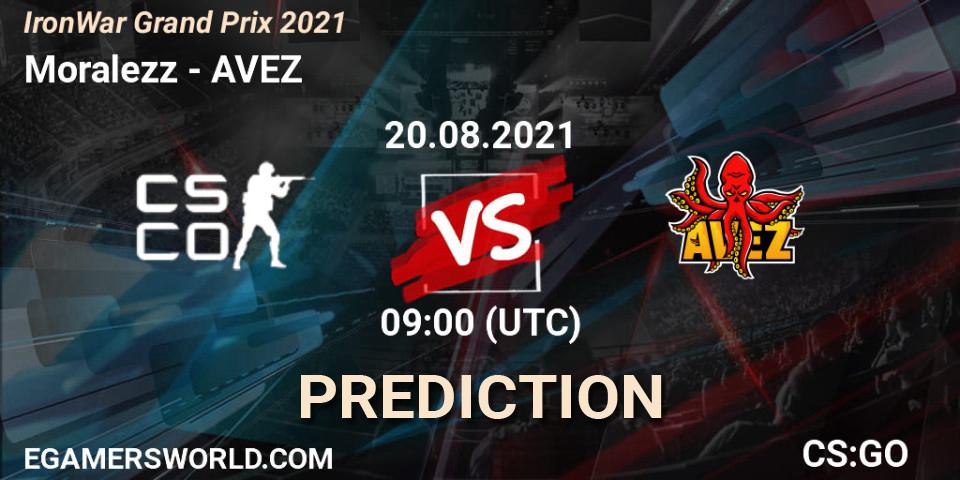 Moralezz vs AVEZ: Match Prediction. 20.08.2021 at 08:05, Counter-Strike (CS2), IronWar Grand Prix 2021