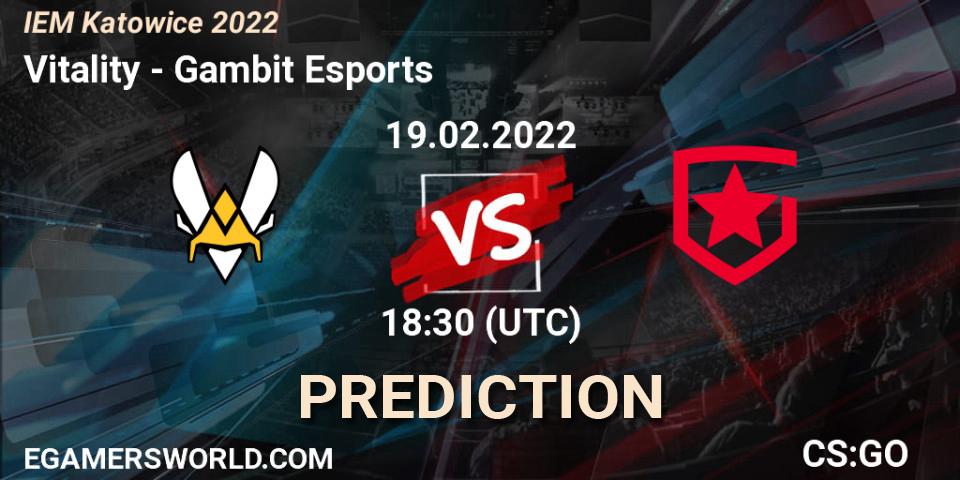 Vitality vs Gambit Esports: Match Prediction. 19.02.22, CS2 (CS:GO), IEM Katowice 2022