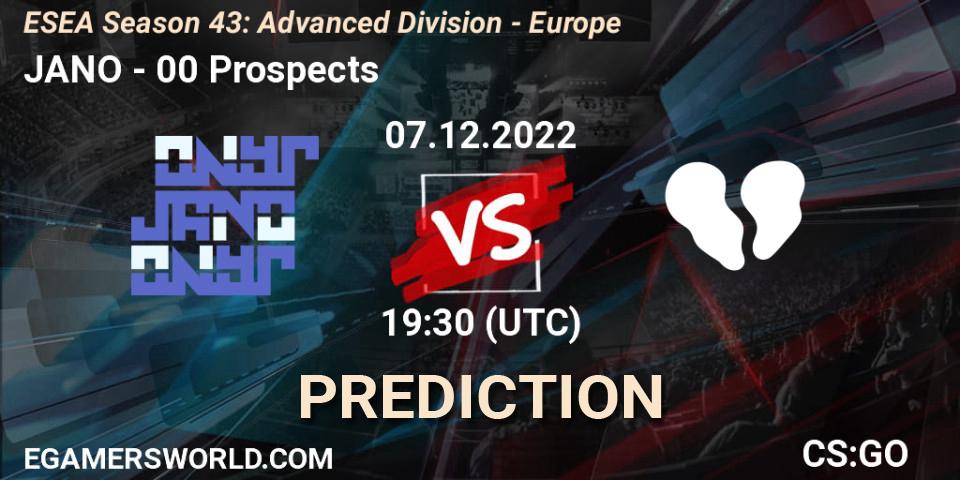JANO vs 00 Prospects: Match Prediction. 07.12.22, CS2 (CS:GO), ESEA Season 43: Advanced Division - Europe