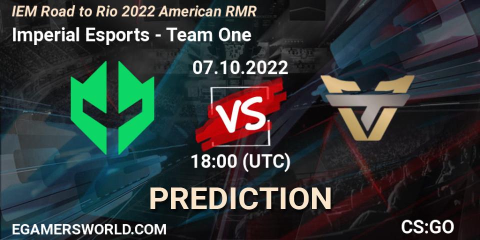 Imperial Esports vs Team One: Match Prediction. 07.10.22, CS2 (CS:GO), IEM Road to Rio 2022 American RMR