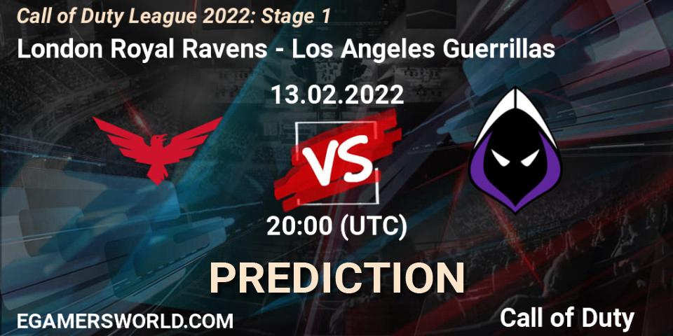 London Royal Ravens vs Los Angeles Guerrillas: Match Prediction. 13.02.22, Call of Duty, Call of Duty League 2022: Stage 1