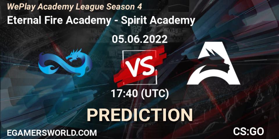 Eternal Fire Academy vs Spirit Academy: Match Prediction. 05.06.22, CS2 (CS:GO), WePlay Academy League Season 4