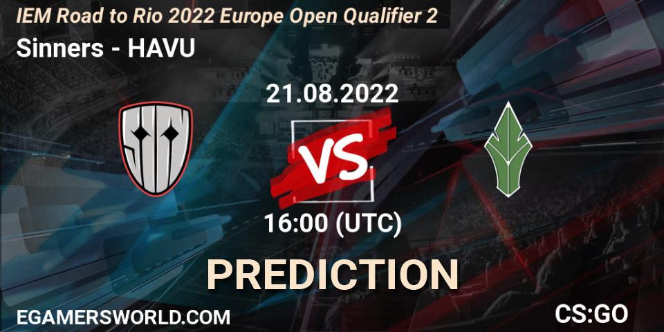 Sinners vs HAVU: Match Prediction. 21.08.22, CS2 (CS:GO), IEM Road to Rio 2022 Europe Open Qualifier 2