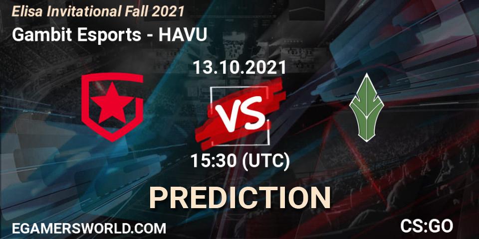 Gambit Esports vs HAVU: Match Prediction. 13.10.2021 at 15:30, Counter-Strike (CS2), Elisa Invitational Fall 2021