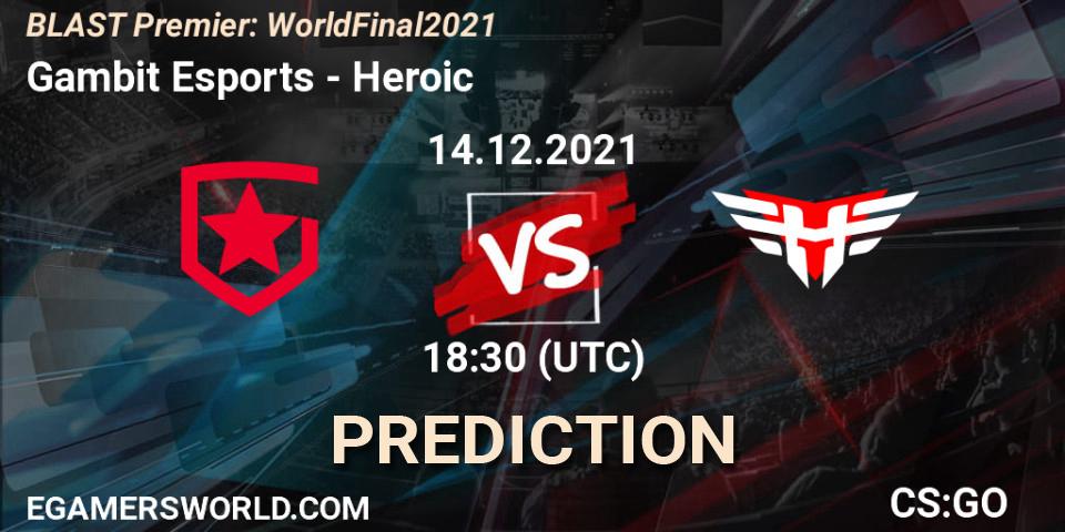 Gambit Esports vs Heroic: Match Prediction. 14.12.21, CS2 (CS:GO), BLAST Premier: World Final 2021