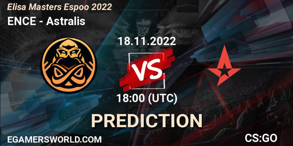 ENCE vs Astralis: Match Prediction. 18.11.22, CS2 (CS:GO), Elisa Masters Espoo 2022