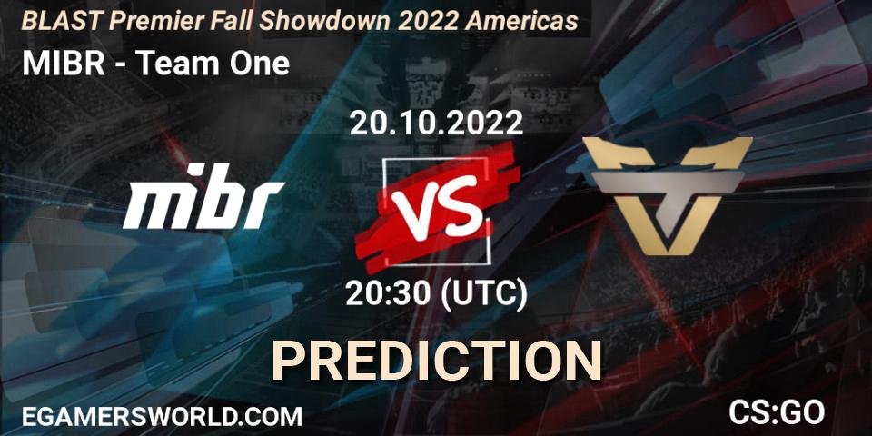 MIBR vs Team One: Match Prediction. 20.10.22, CS2 (CS:GO), BLAST Premier Fall Showdown 2022 Americas