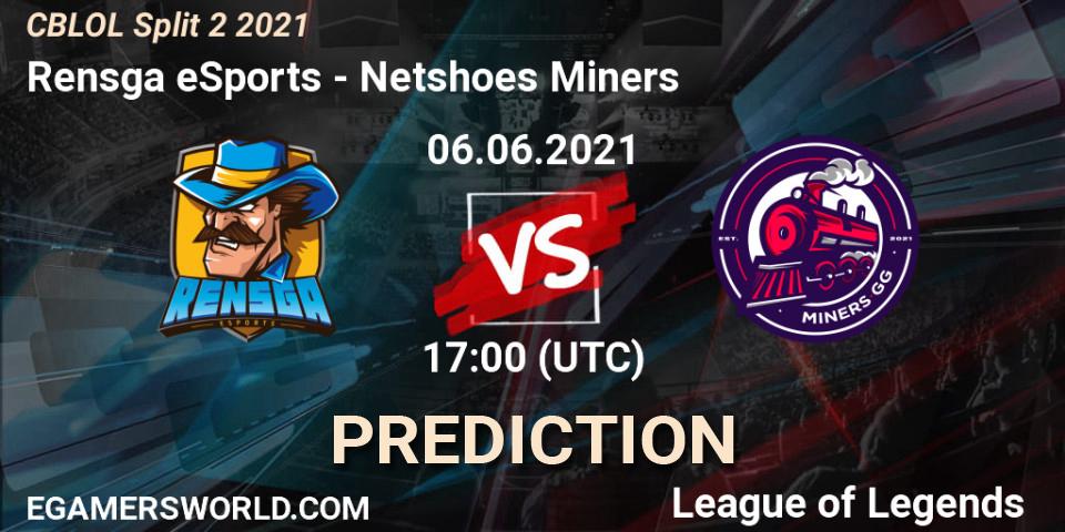 Rensga eSports vs Netshoes Miners: Match Prediction. 06.06.2021 at 17:00, LoL, CBLOL Split 2 2021