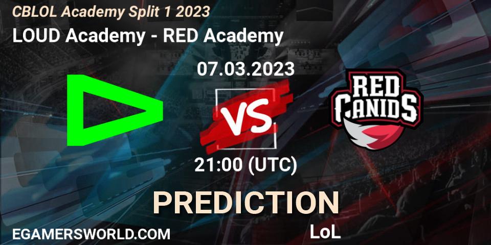 LOUD Academy vs RED Academy: Match Prediction. 07.03.2023 at 21:00, LoL, CBLOL Academy Split 1 2023