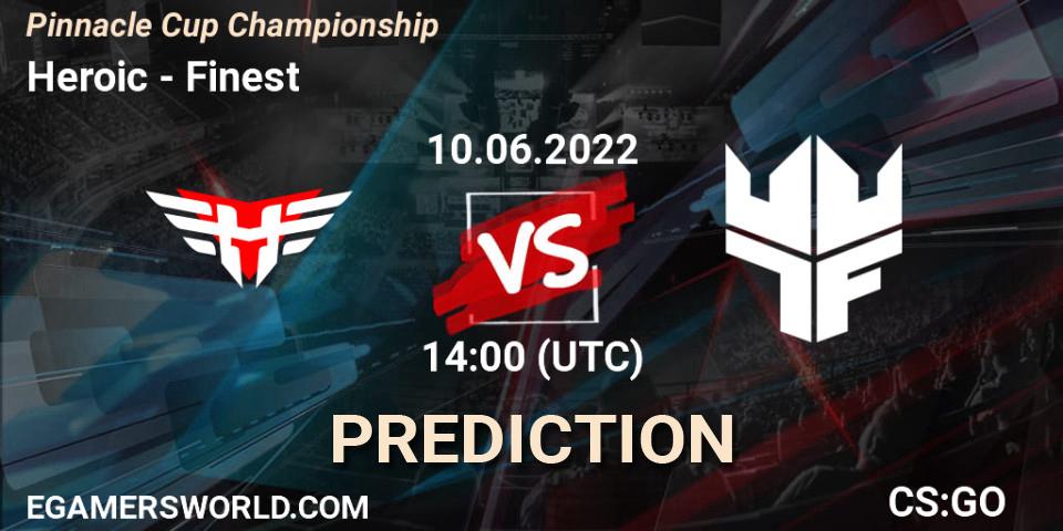 Heroic vs Finest: Match Prediction. 10.06.22, CS2 (CS:GO), Pinnacle Cup Championship