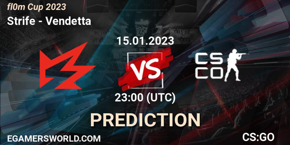 Strife vs Vendetta: Match Prediction. 16.01.2023 at 00:00, Counter-Strike (CS2), fl0m Cup 2023