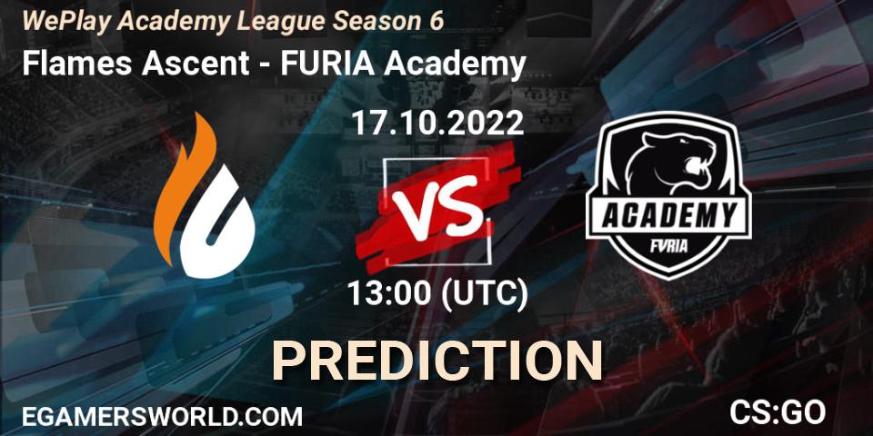 Flames Ascent vs FURIA Academy: Match Prediction. 17.10.22, CS2 (CS:GO), WePlay Academy League Season 6