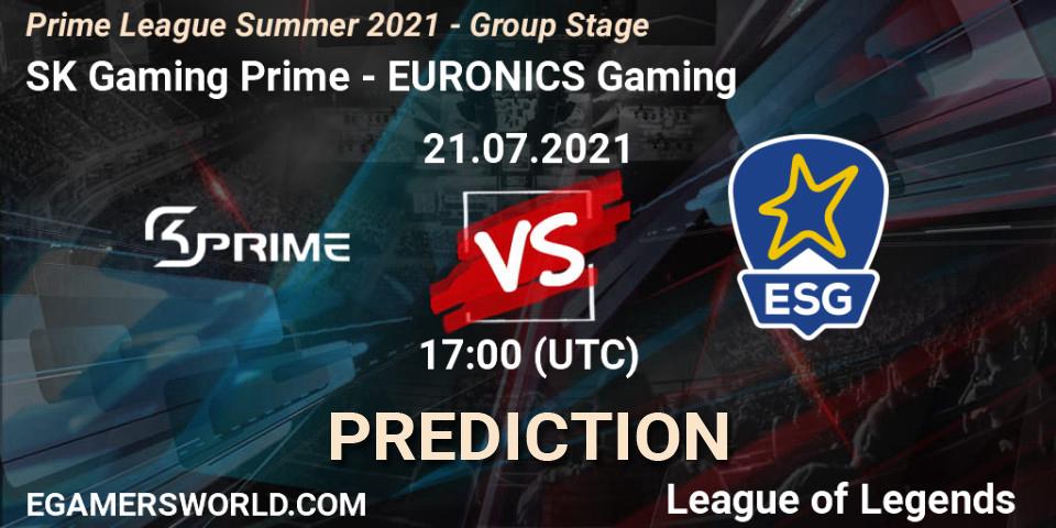 SK Gaming Prime vs EURONICS Gaming: Match Prediction. 21.07.21, LoL, Prime League Summer 2021 - Group Stage
