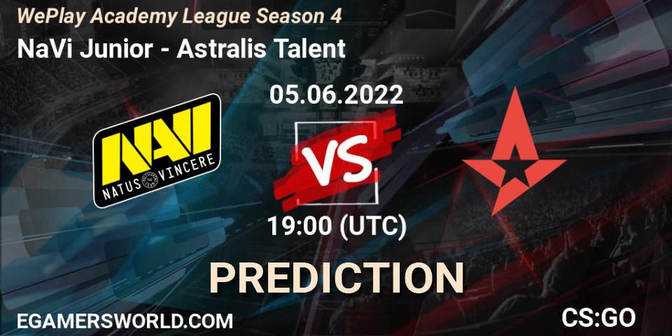 NaVi Junior vs Astralis Talent: Match Prediction. 05.06.22, CS2 (CS:GO), WePlay Academy League Season 4
