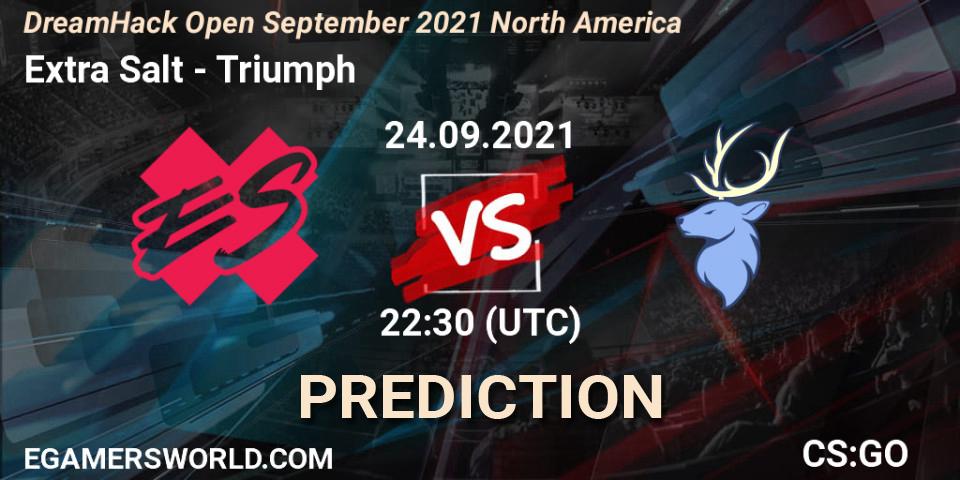 Extra Salt vs Triumph: Match Prediction. 24.09.2021 at 22:30, Counter-Strike (CS2), DreamHack Open September 2021 North America