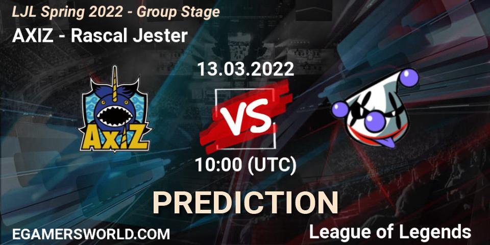 AXIZ vs Rascal Jester: Match Prediction. 13.03.22, LoL, LJL Spring 2022 - Group Stage