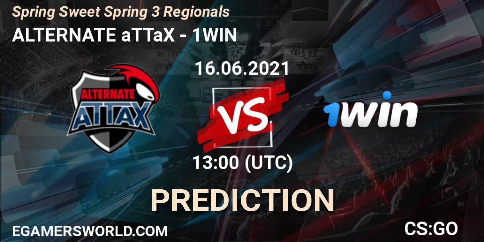 ALTERNATE aTTaX vs 1WIN: Match Prediction. 16.06.2021 at 13:00, Counter-Strike (CS2), Spring Sweet Spring 3 Regionals