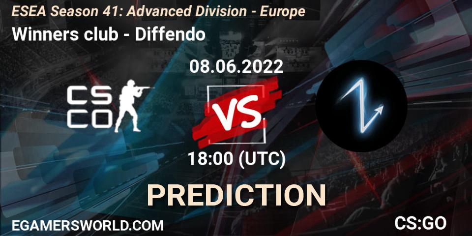 Winners club vs Diffendo: Match Prediction. 10.06.2022 at 17:00, Counter-Strike (CS2), ESEA Season 41: Advanced Division - Europe
