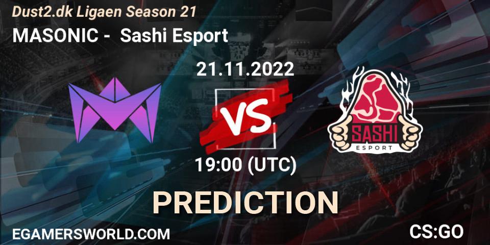 MASONIC vs Sashi Esport: Match Prediction. 21.11.22, CS2 (CS:GO), Dust2.dk Ligaen Season 21