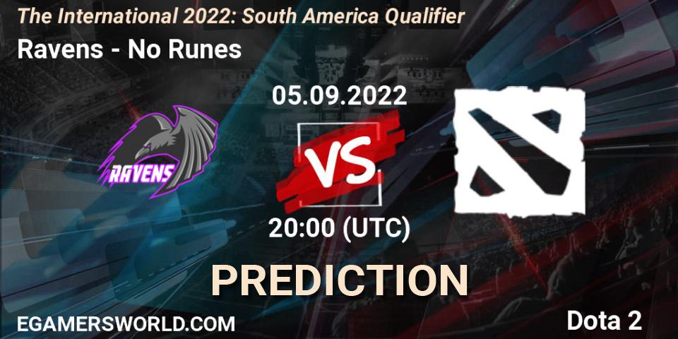 Ravens vs No Runes: Match Prediction. 05.09.22, Dota 2, The International 2022: South America Qualifier