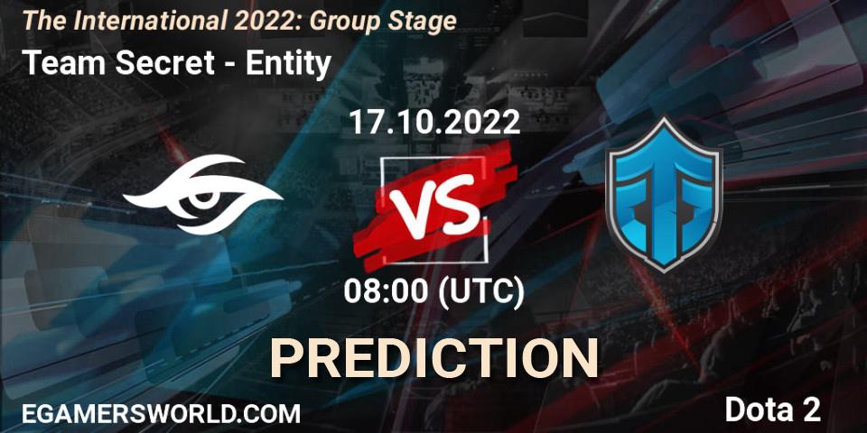 Team Secret vs Entity: Match Prediction. 17.10.22, Dota 2, The International 2022: Group Stage