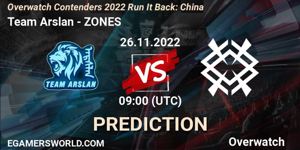 Team Arslan vs ZONES: Match Prediction. 26.11.22, Overwatch, Overwatch Contenders 2022 Run It Back: China